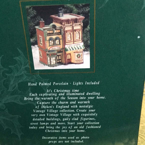 Dickens Vintage Keepsake Porcelain lighted house, Barber Shop, Cobbler & Booter - Picture 4 of 4